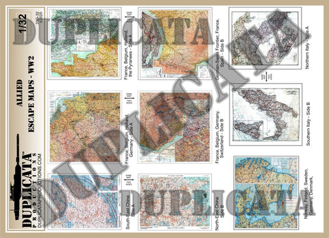 Allied Aviator Escape Maps, WW2 - 1/32 Scale