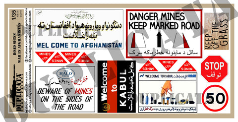 Road Signs - Afghanistan War - 1/35 Scale - Duplicata Productions