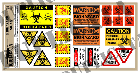 Zombie Apocalypse Biohazard Signs - 1/35 Scale - Duplicata Productions