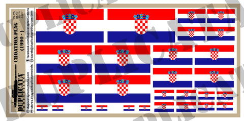 Croatian Flags (1990 - ) - 1/72, 1/48, 1/35, 1/32 Scales - Duplicata Productions