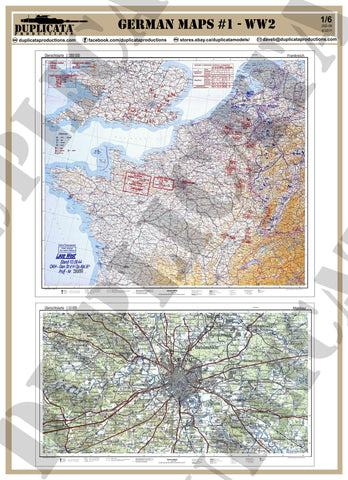 German Maps #1 - WW2 - 1/6 Scale - Duplicata Productions
