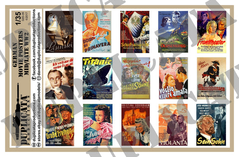 German Movie Posters -  Mid/Late WW2 - 1/35 Scale - Duplicata Productions