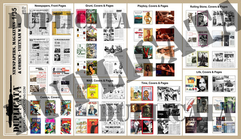 Newspapers, Magazines & Comic Books  -  Vietnam War  - 1/35 Scale - Duplicata Productions