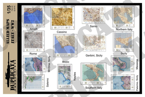 Allied Maps - Italy, WW2 - 1/35 Scale - Duplicata Productions