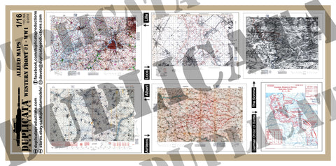 Allied Maps, Western Front #1 - WW1 - 1/16 Scale (120mm) - Duplicata Productions
