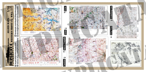 Allied Maps, Western Front #2 - WW1 - 1/16 Scale (120mm) - Duplicata Productions