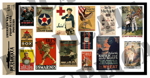 American WW1 Propaganda Posters - 1/35 Scale - Duplicata Productions