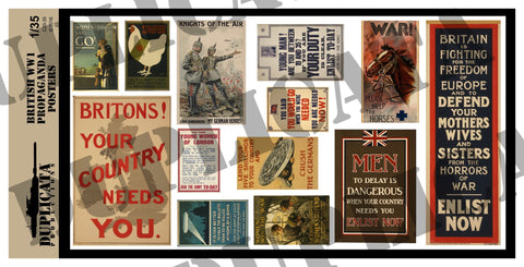 British WW1 Propaganda Posters - 1/35 Scale - Duplicata Productions