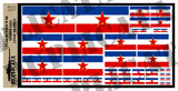 Yugoslavian Flag - Cold War - 1/72, 1/48, 1/35, 1/32 Scales - Duplicata Productions