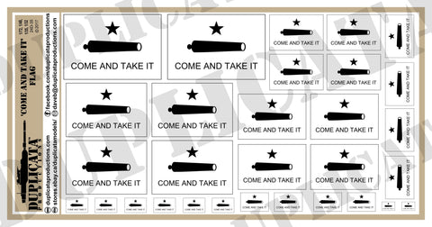 Come And Take It Flag - 1/72, 1/48, 1/35, 1/32 Scales - Duplicata Productions