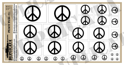Peace Flag #1 - 1/72, 1/48, 1/35, 1/32 Scales - Duplicata Productions