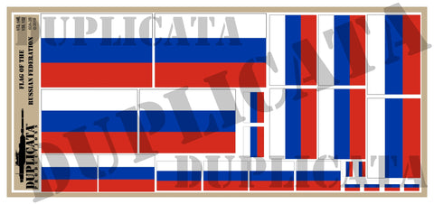 Flag of the Russian Federation - 1/72, 1/48, 1/35, 1/32 Scales - Duplicata Productions