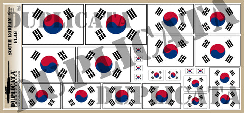 South Korean Flag - 1/72, 1/48, 1/35, 1/32 Scales - Duplicata Productions