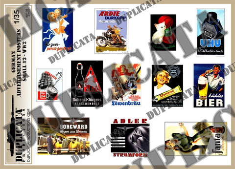German Advertisements, Small #3 -  WW2 - 1/35 Scale