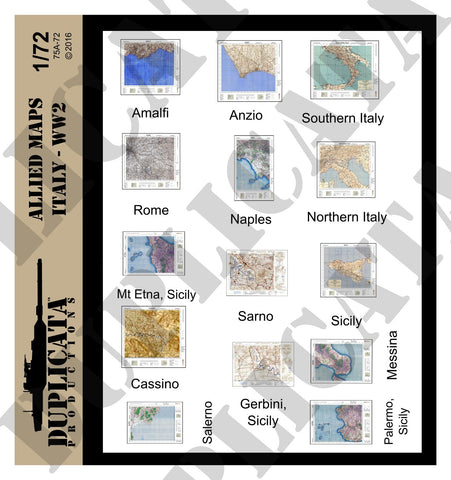 Allied Maps, Italy - WW2 - 1/72 Scale - Duplicata Productions