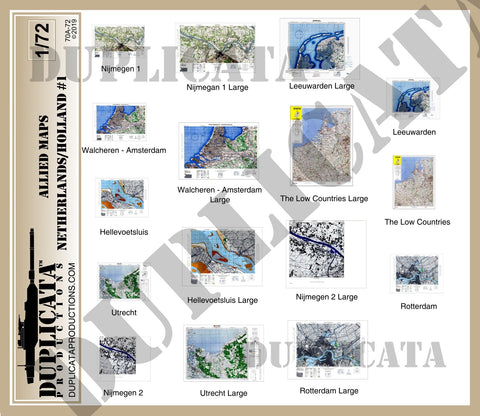 Allied Maps - The Netherlands (Holland) #1, WW2 - 1/72 Scale - Duplicata Productions