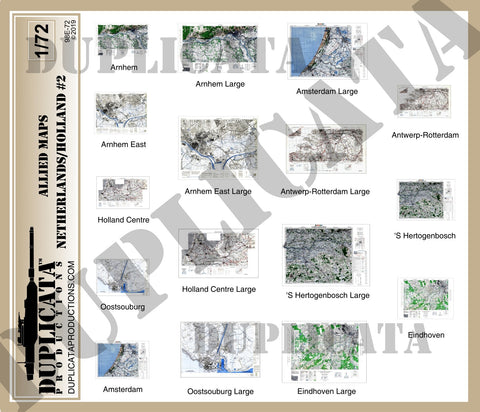 Allied Maps - The Netherlands (Holland) #2, WW2 - 1/72 Scale - Duplicata Productions