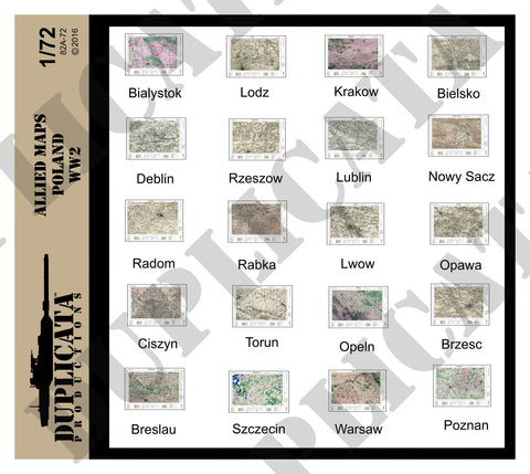 Allied Maps, Poland - WW2 - 1/72 Scale - Duplicata Productions