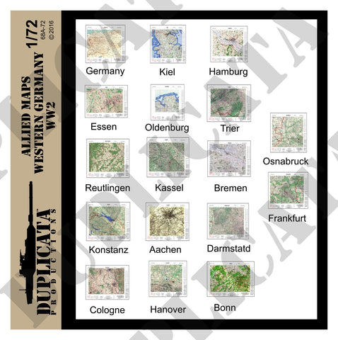 Allied Maps, Western Germany - WW2 - 1/72 Scale - Duplicata Productions