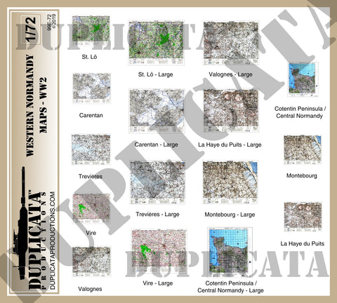 Allied Maps, Western Normandy, France - WW2 - 1/72 Scale - Duplicata Productions
