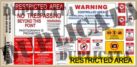 Military Base Warning Signs - 1/35 Scale - Duplicata Productions