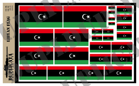 Libyan Flag - 1/72, 1/48, 1/35, 1/32 Scales - Duplicata Productions