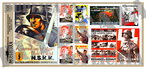 Occupied Belgium - WW2 Propaganda/Recruitment Posters - 1/35 Scale - Duplicata Productions