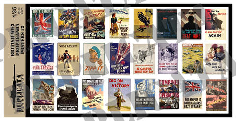 British WW2 Propaganda Posters #2 - 1/35 Scale - Duplicata Productions