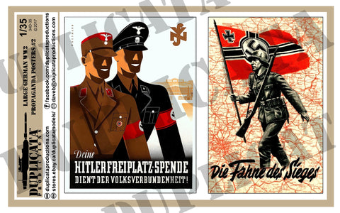 German WW2 Propaganda Posters, Large #2 - 1/35 Scale - Duplicata Productions