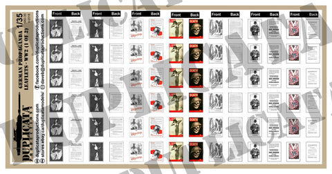 German WW2 Propaganda Leaflets - 1/35 Scale (2 Sheets) - Duplicata Productions