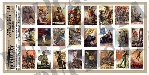 Italian WW2 Propaganda Posters, Small - 1/35 Scale - Duplicata Productions
