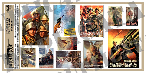 Italian WW2 Propaganda Posters, Various Sizes - 1/35 Scale - Duplicata Productions