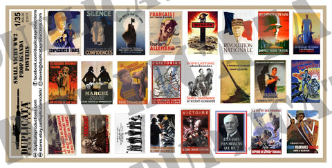 Vichy France WW2 Propaganda Posters, Small - 1/35 Scale - Duplicata Productions